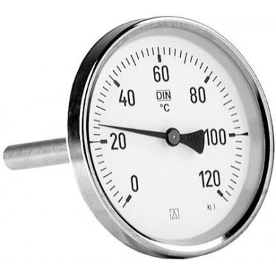 Termometr bimetaliczny BiTh 100, fi 100 mm, 0-120°C, tuleja 45 mm, 1/2 ax, kl. 2,0