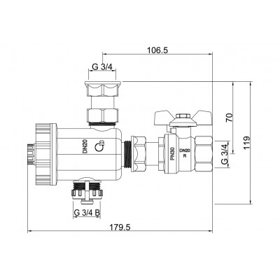 Kompletny filtr magnetyczny, separator zanieczyszczeń DN20 [3/4]