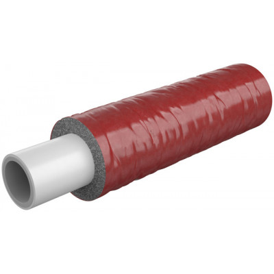 Rura wielowarstwowa PE-RT/Al/PE-RT - 20x2 (10 Bar) w izolacji 6mm czerwona - na metry