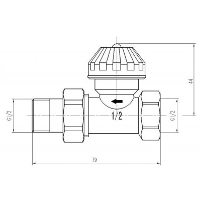 Zawór termostatyczny prosty M30x1,5