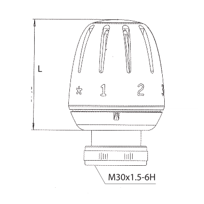 Głowica termostatyczna model 403 Mini kolor: biały